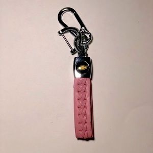 Cute Pink Leather Chevy Emblem Keychain